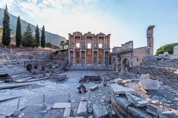 Rovine Celsius Biblioteca Nella Città Antica Efeso Turchia Una Bella — Foto Stock