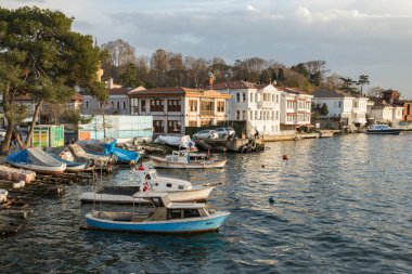 Göz şeklinde muska - mavi camdan ve nazar Göreme Milli Parkı, Kapadokya içinde karşı koruma inanılan Nazars, eski ağaç dalları süslenmiş.