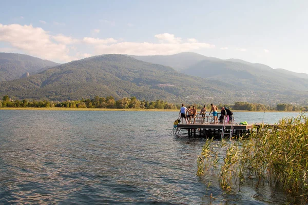 Pessoas Que Praticam Esportes Lago Sapanca Julho 2018 Sakarya Turquia — Fotografia de Stock