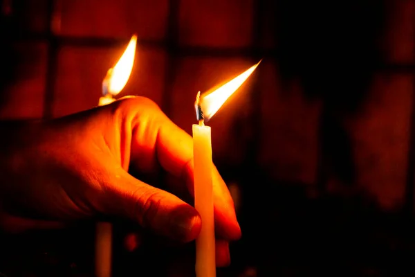 Candele Nella Chiesa — Foto Stock