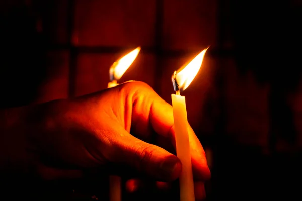 Bougies Dans Église — Photo