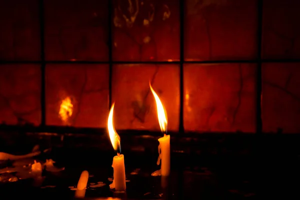 Bougies Dans Église — Photo