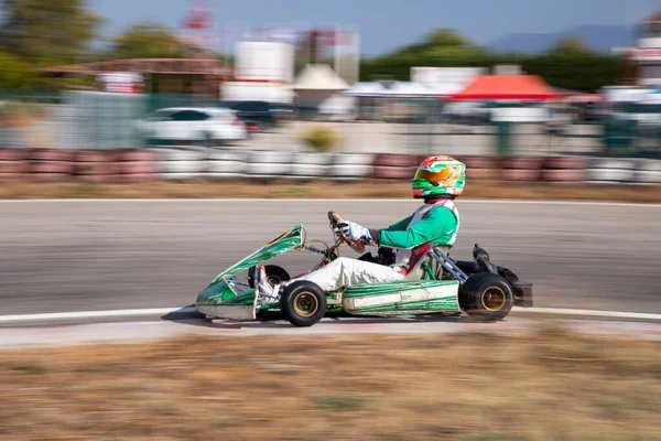 Kartrennen Mit Der Schwenk Technik Kart — Stockfoto