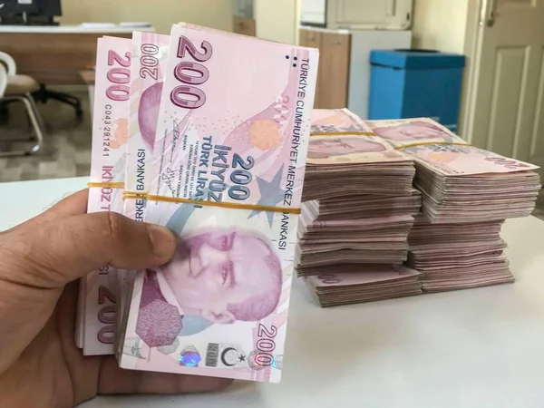 Lira Turca Dinheiro Turco Turkish Turk Parasi Lira — Fotografia de Stock