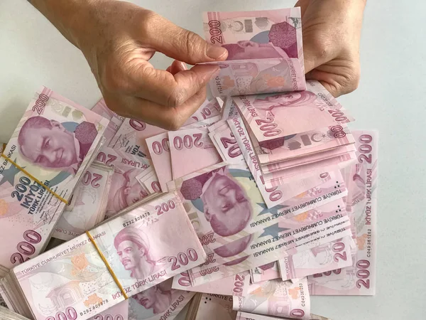 Lira Turca Dinheiro Turco Turkish Turk Parasi Lira — Fotografia de Stock