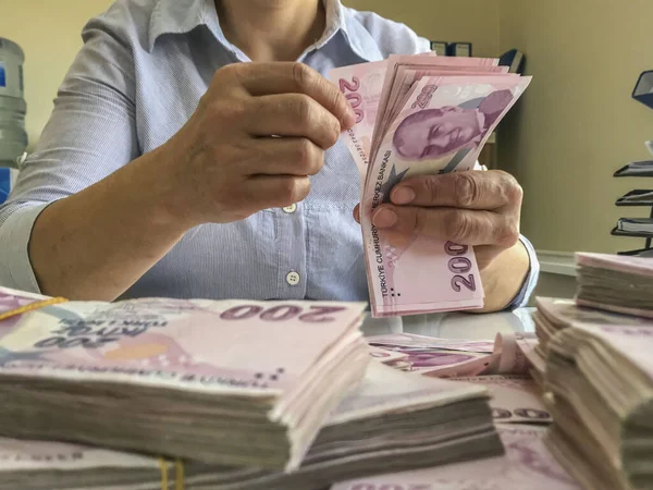 Lira Turca Dinheiro Turco Turkish Turk Parasi Lira — Fotografia de Stock