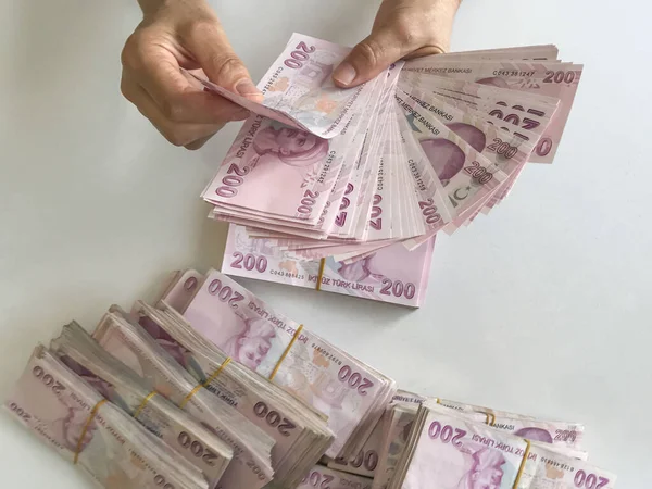 Lira Turca Dinheiro Turco Turkish Turk Parasi Lira — Fotografia de Stock