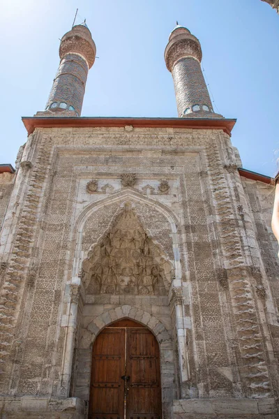 Sivas Turquia Agosto 2020 Duplo Minarete Madrasah Foi Construído 1271 — Fotografia de Stock