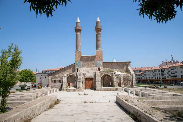 Sivas Turkije Augustus 2020 Dubbele Minaret Madrasah Werd Gebouwd 1271 — Stockfoto