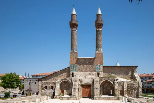 Sivas Turchia Agosto 2020 Doppio Minareto Madrasa Stata Costruita Nel — Foto Stock