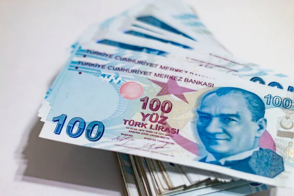 Lira Turca Dinheiro Turco Turkish Turk Parasi Lira — Fotografia de Stock