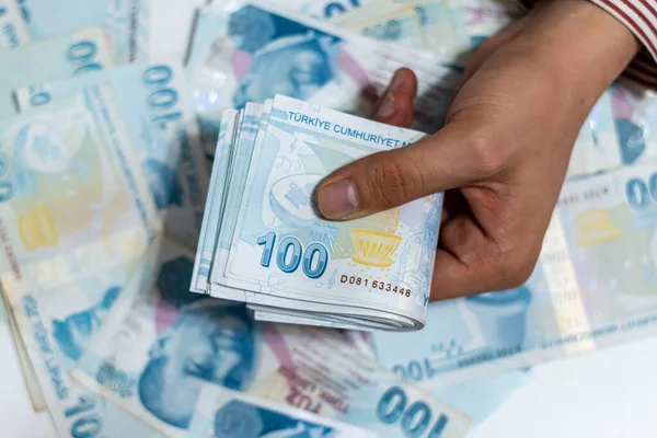 Turkisk Lira Turkiska Pengar Turkisk Turk Parasi Lira — Stockfoto