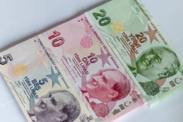 Lira Turca Dinheiro Turco Turkish Turk Parasi Lira — Fotografia de Stock