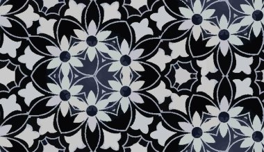Soyut geometrik çiçek tasarımı. Tekstil, duvar kâğıdı, ambalaj kağıdı, baskılar, yüzey tasarımı, döşeme, parke, web arkaplanı veya başka bir aksan için tekrarlanan pürüzsüz desen.