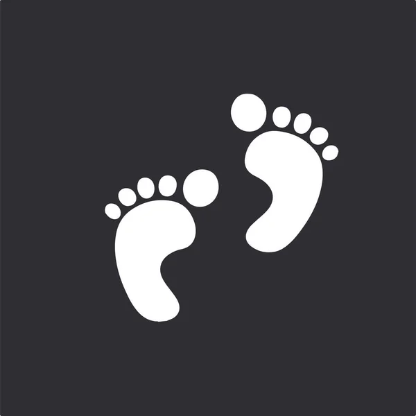 Black White Double Footprint Vector Work — Stock Vector