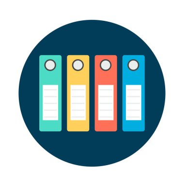 Beyaz arka plan çeşitli renkli dosyaları