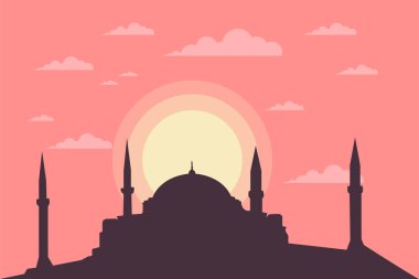 Ayasofya'da gün batımı, vektör çalışması