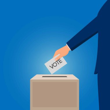 Seçimler, siyaset ve seçim illüstrasyonları, oy bırakan eller