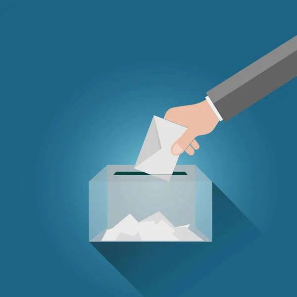 Eleições Votação Política Eleições Ilustração Mãos Deixando Votos — Vetor de Stock
