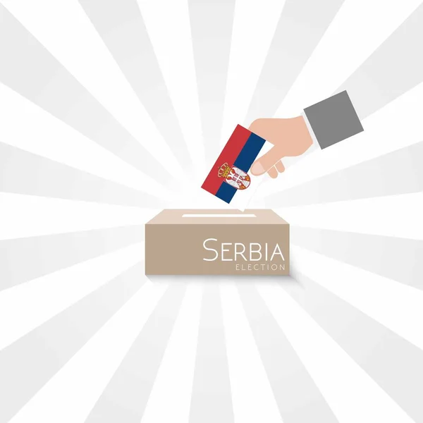 Serbia elections, national flag and ballot box, white background vector work