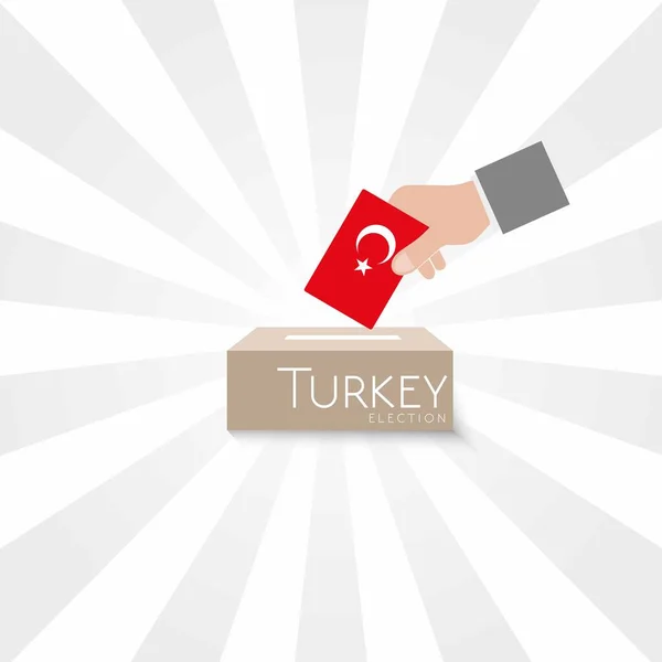 Törökország Választások Nemzeti Zászló Szavazóurna Fehér Háttér Vektormunka — Stock Vector