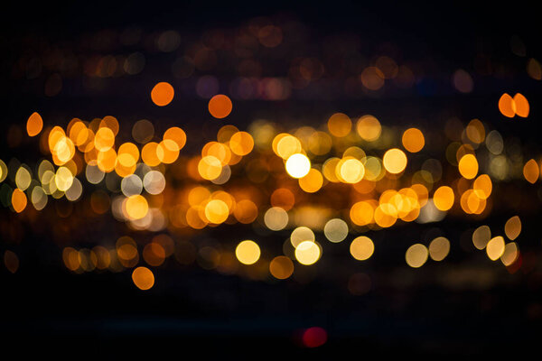 Bokeh effect at night city lights