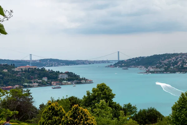 伊斯坦布尔 土耳其 2021年6月18日 伊斯坦布尔博斯普鲁斯从奥塔格特佩 土耳其伊斯坦布尔 — 图库照片