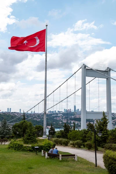 Istanbul Turkey Juni 2021 Istanbul Bosporen Från Otagtepe Istanbul Turkiet — Stockfoto