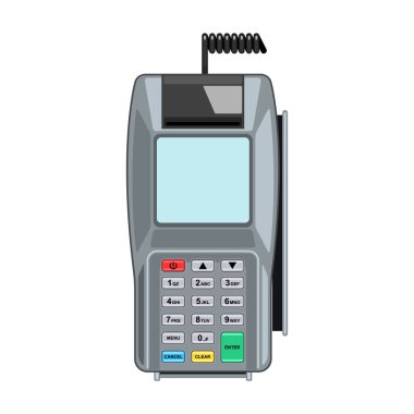 Terminal vektör simgesi. Çizgi film vektör simgesi beyaz arkaplan terminalinde izole edildi.