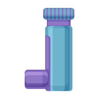 İnhaler vektör simgesi. Çizgi film vektör simgesi beyaz arkaplan solunum cihazında izole edildi.