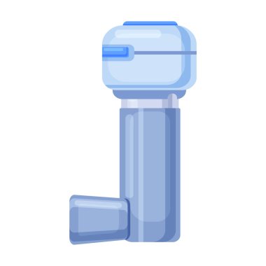 İnhaler vektör simgesi. Çizgi film vektör simgesi beyaz arkaplan solunum cihazında izole edildi.