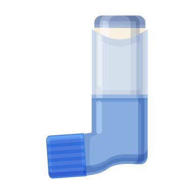 İnhaler vektör simgesi. Çizgi film vektör simgesi beyaz arkaplan solunum cihazında izole edildi.