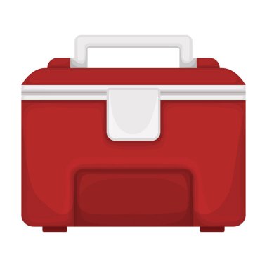 Buz kutusu vektör simgesi. Karikatür vektör simgesi beyaz arkaplan buz kutusunda izole edildi.