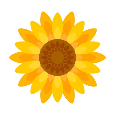 Ayçiçeği vektör simgesi. Beyaz arkaplan ayçiçeği üzerinde izole edilmiş çizgi film vektör simgesi.