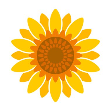 Ayçiçeği vektör simgesi. Beyaz arkaplan ayçiçeği üzerinde izole edilmiş çizgi film vektör simgesi.