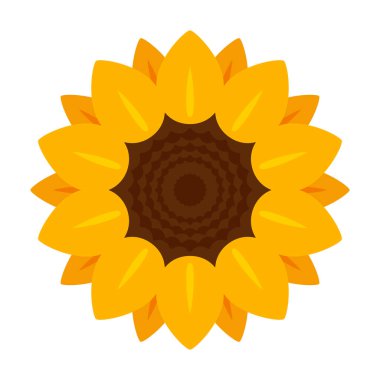 Ayçiçeği vektör simgesi. Beyaz arkaplan ayçiçeği üzerinde izole edilmiş çizgi film vektör simgesi.