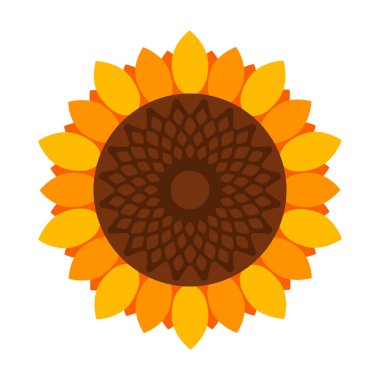 Ayçiçeği vektör simgesi. Beyaz arkaplan ayçiçeği üzerinde izole edilmiş çizgi film vektör simgesi.