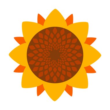 Ayçiçeği vektör simgesi. Beyaz arkaplan ayçiçeği üzerinde izole edilmiş çizgi film vektör simgesi.