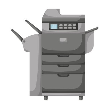 Yazıcı vektör simgesi. Çizgi film vektör simgesi beyaz arkaplan yazıcısı üzerinde izole edildi.