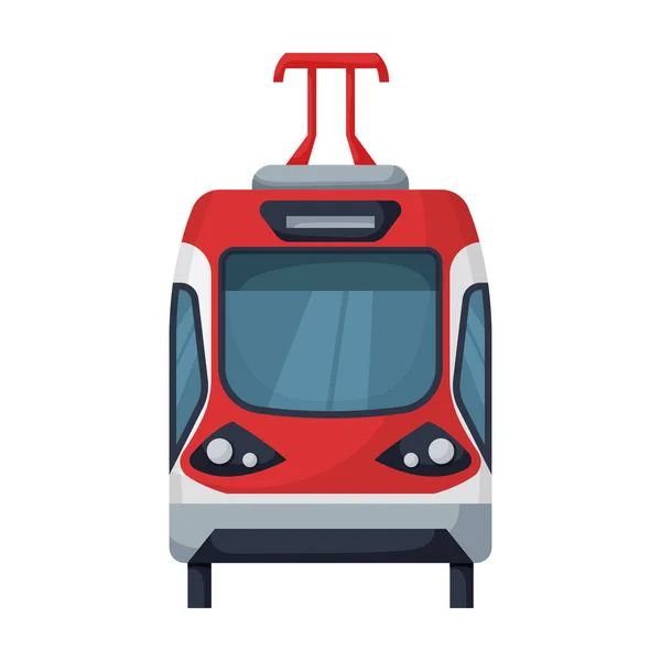 Tramvay vektör simgesi. Çizgi film vektör simgesi beyaz arkaplan tramvayında izole edildi.