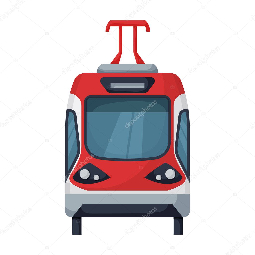 Tram vector icon.Cartoon vector icon isolated on white background tram.