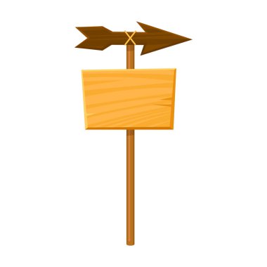 Tahta post vektör simgesi. Çizgi film vektör simgesi beyaz arkaplan tahta direğinde izole edildi.