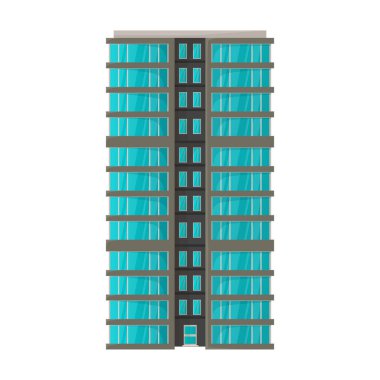 Yüksek binalar vektör simgesi. Çizgi film vektör simgesi beyaz arkaplan yüksek binalarda izole edildi.