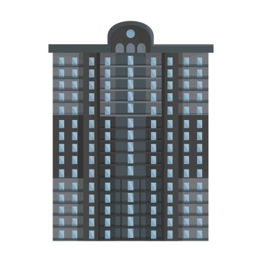 Yüksek binalar vektör simgesi. Çizgi film vektör simgesi beyaz arkaplan yüksek binalarda izole edildi.
