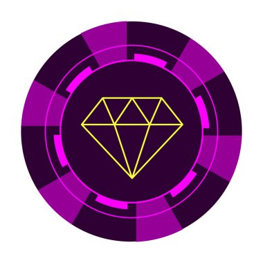 Kumarhane çipi vektör simgesi. Çizgi film vektör simgesi beyaz arka plan kumarhane çipinde izole edildi.