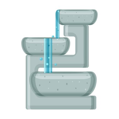 Çeşme vektör simgesi. Beyaz arkaplan çeşmesinde karikatür vektör simgesi izole edildi.