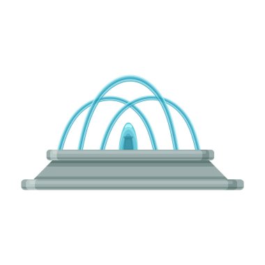 Çeşme vektör simgesi. Beyaz arkaplan çeşmesinde karikatür vektör simgesi izole edildi.