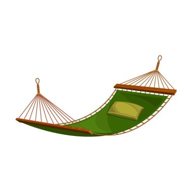 Hamak vektör simgesi. Çizgi film vektör simgesi beyaz arkaplan hamakta izole edildi.