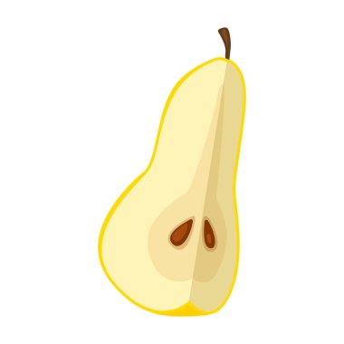 Armut vektör simgesi. Beyaz armut üzerinde izole edilmiş çizgi film vektör simgesi..