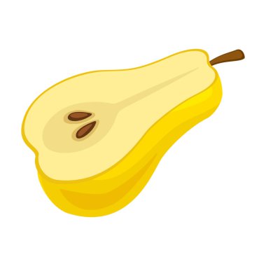 Armut vektör simgesi. Beyaz armut üzerinde izole edilmiş çizgi film vektör simgesi..